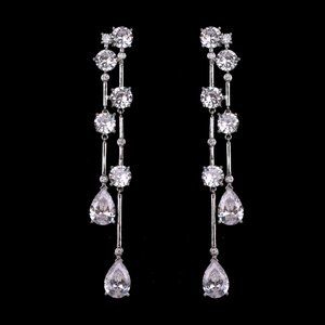 NEW ~ Anthropologie Long Raining Diamond Earrings